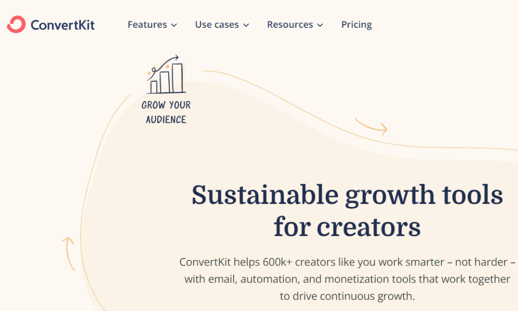 Convertkit website- email marketing tool