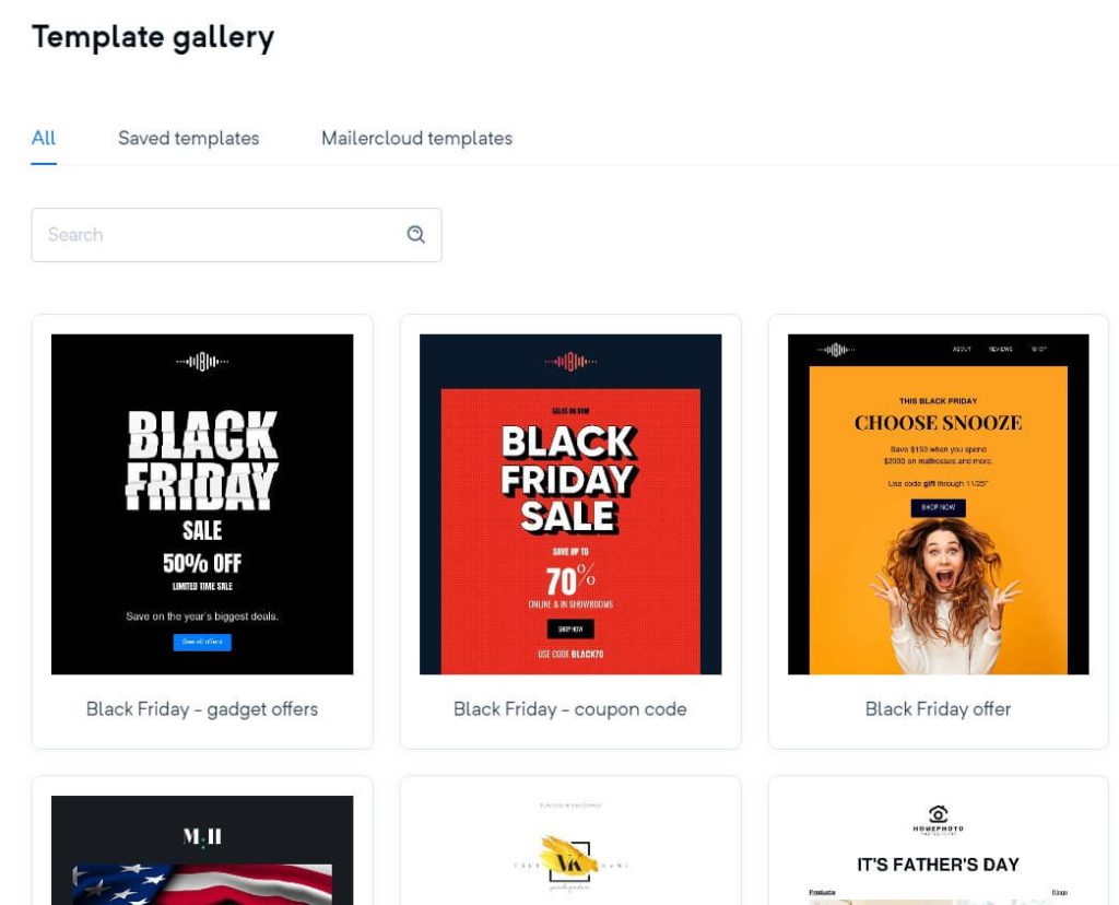 Mailercloud template gallery 