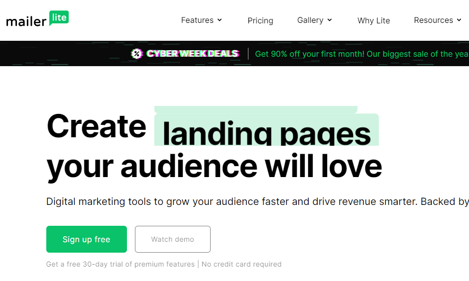 Mailerlite website- from the mailerlite alternatives blog